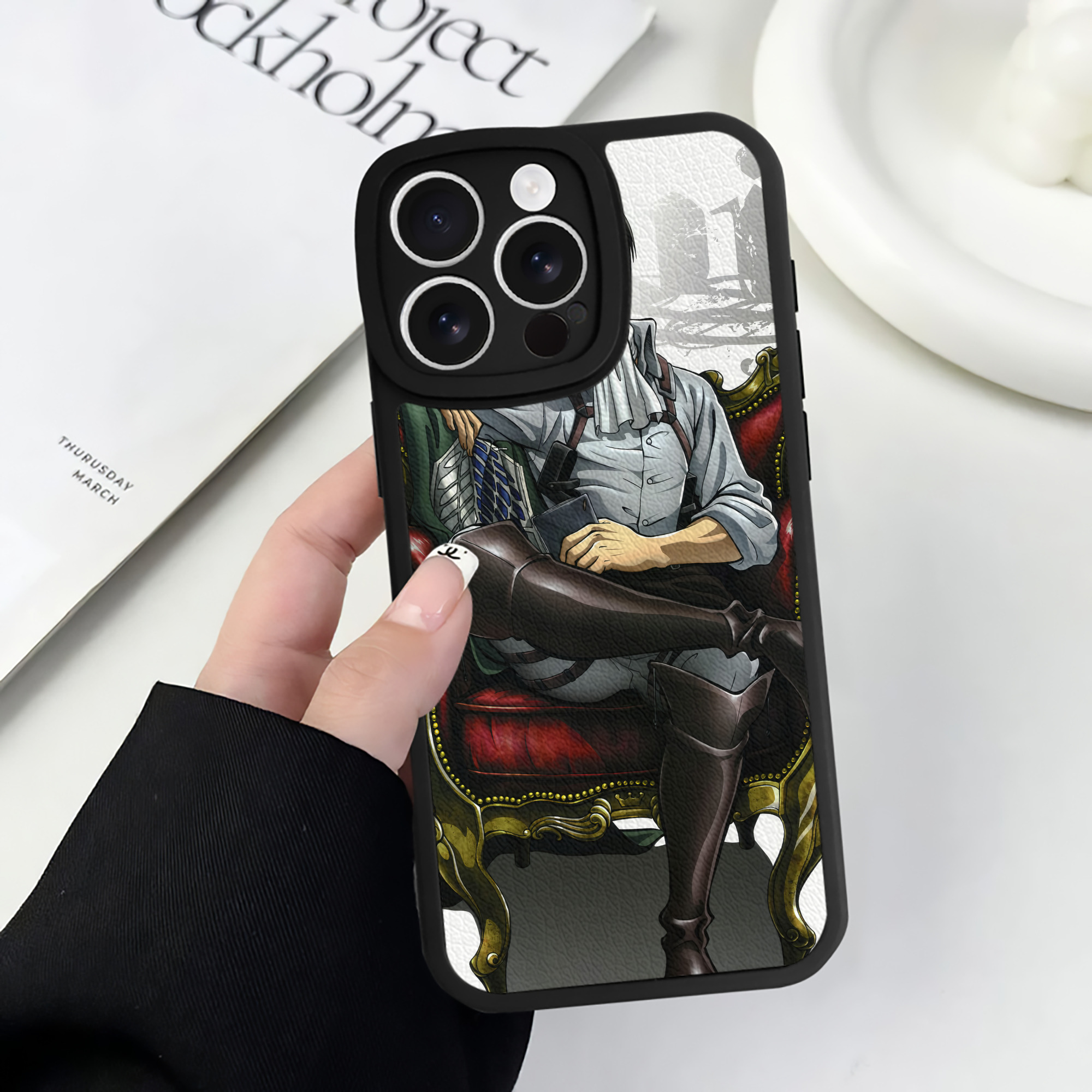 （画像用） 進撃の巨人 Attack on Titan 【iPhone 16シリーズ対応】シリコンスマホケース（レザー調） 材質：シリコン